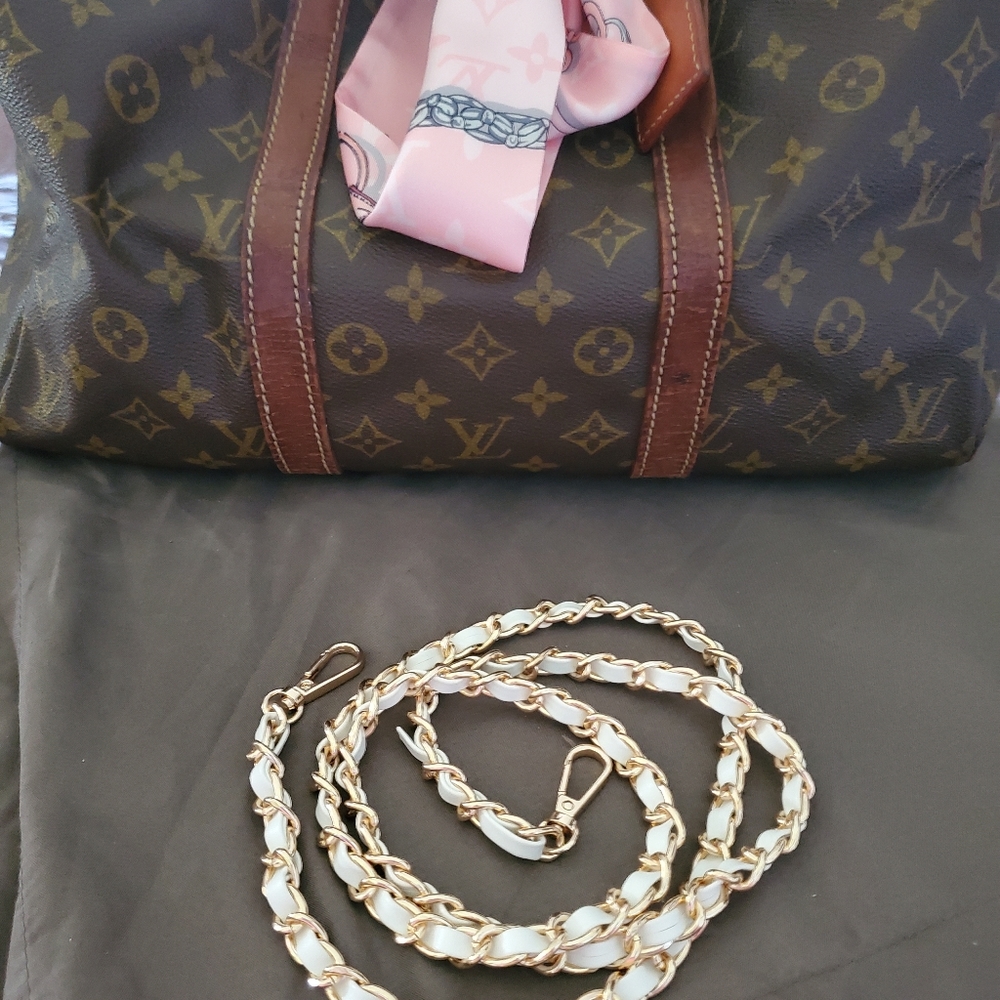 46" white/gold crossbody replacement chain